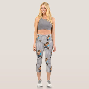 Leggings Capri SlipperyJoe's Man serviette brisée mur de brique b