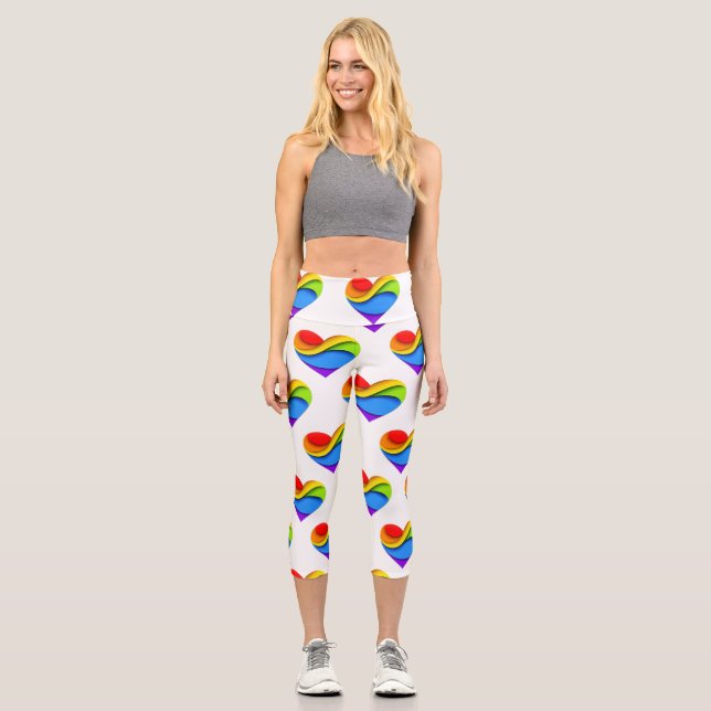 Leggings Capri SlipperyJoe's orgueillement coeur courbes forme 3D (Recto)