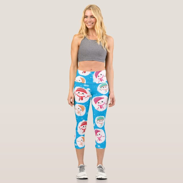 Leggings Capri Snowball et Snowman Blue 2 (Recto)