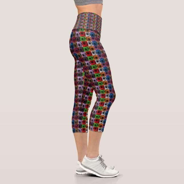 Leggings Capri Soccer Balls Pop Art, (Droite)