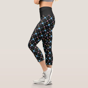 Leggings Capri Softball Féminin - Joueuses avec Étoiles