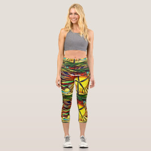 Leggings Capri Solaire psychédélique et énergie éolienne