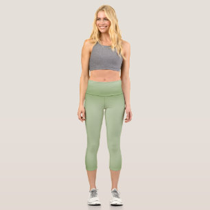 Leggings Capri Solid Jade Green Celadon
