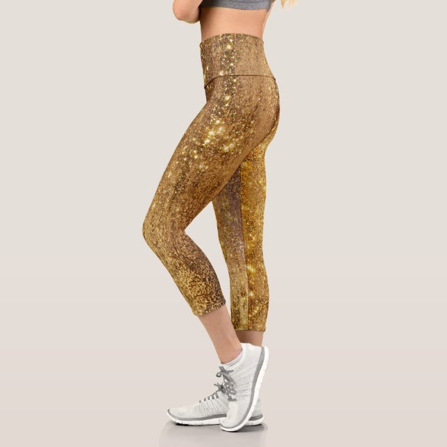 Leggings Capri Sparkly Deep Gold Girl (Gauche)