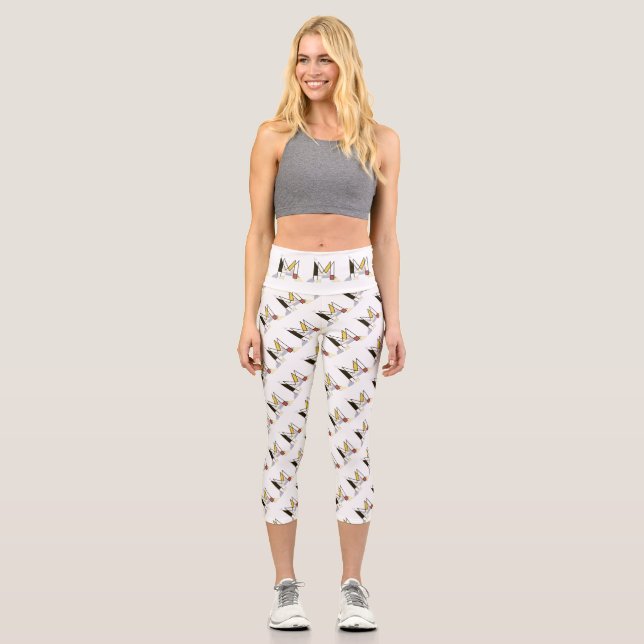 Leggings Capri Splendide néoplasticisme Art Monogramme. Lettre M (Recto)