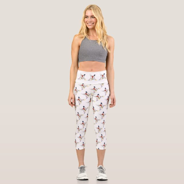 Leggings Capri Splendide néoplasticisme Art Monogramme. Lettre V (Recto)