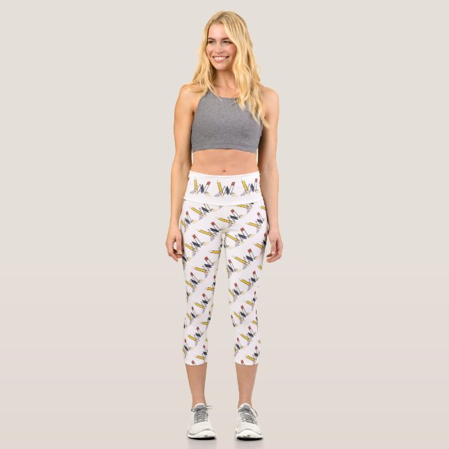 Leggings Capri Splendide néoplasticisme Art Monogramme. Lettre W (Recto)