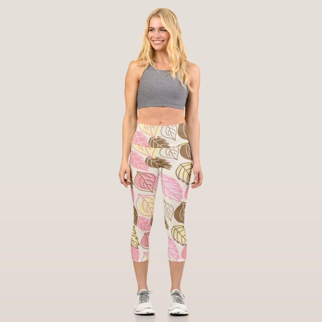 Leggings Capri Splendor d'automne : Motif sans feuille (Recto)