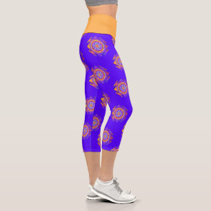 Leggings Capri Sri Yantra - Symbole hindouiste Design 1