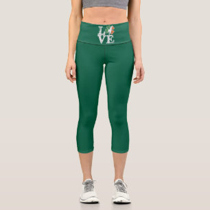 Leggings Capri St Patricks Day Amour Chanceux Irlandais Trèfle Ve