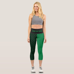 Leggings Capri St. Patrick's Day Shamrocks et stries