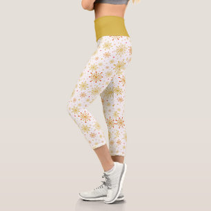 Leggings Capri Starburst rétro atomique mi-siècle Mood Rouge & Or