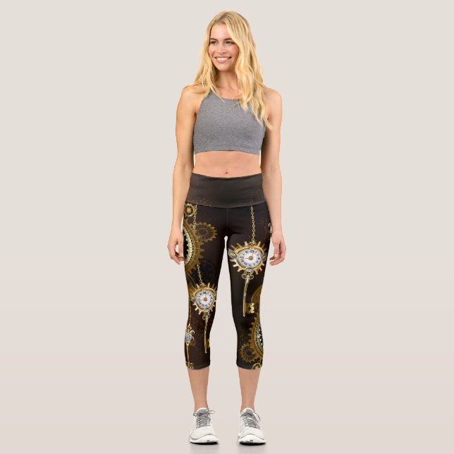 Leggings Capri Steampunk Rusty Background (Recto)
