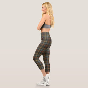 Leggings Capri Stewart Chasse Patiné Tartan Plaid Motif