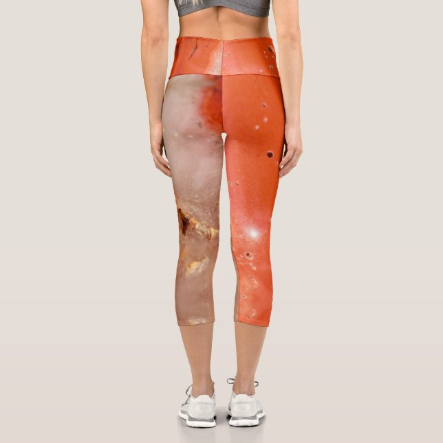 Leggings Capri Structure de texture de pierre semi-précieuse (Verso)
