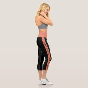 Leggings Capri Studio de fitness personnalisé - slogan - rayure o