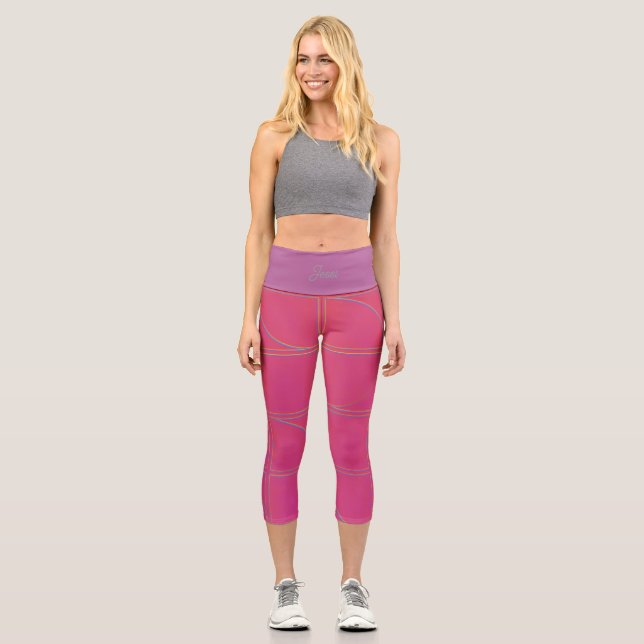 Leggings Capri Studio to Street Minimal Pattern | Pop personnalis (Recto)