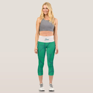 Leggings Capri Studio to Street Minimaliste Motif Vert Sur mesu