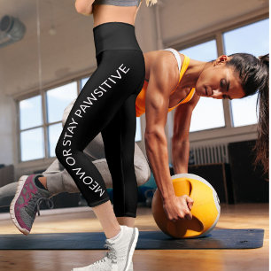 Leggings Capri Style noir et blanc personnalisé Disposition amusa