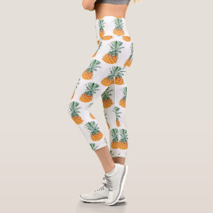 Leggings Capri Style Pale Ananas Fruit Pastel Nature Thème