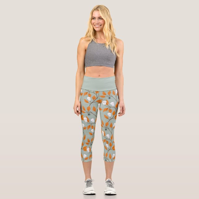 Leggings Capri Stylish steampunk crânes & araignées traînant des  (Recto)
