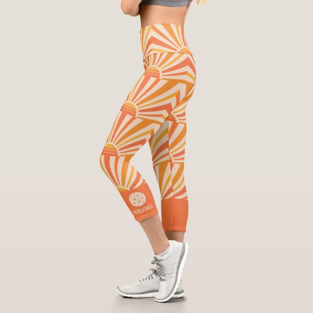 Leggings Capri Sunburst Cool Retro les années 70 Custom Picklebal (Gauche)