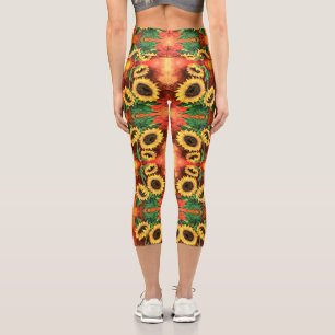 Leggings Capri Sunflowers