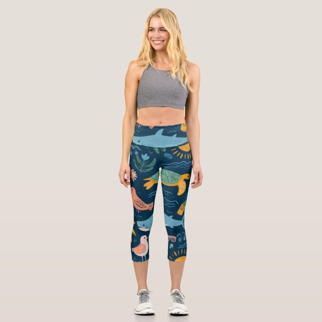 Leggings Capri Sunset Glow High Waisted Capris Gift (Recto)