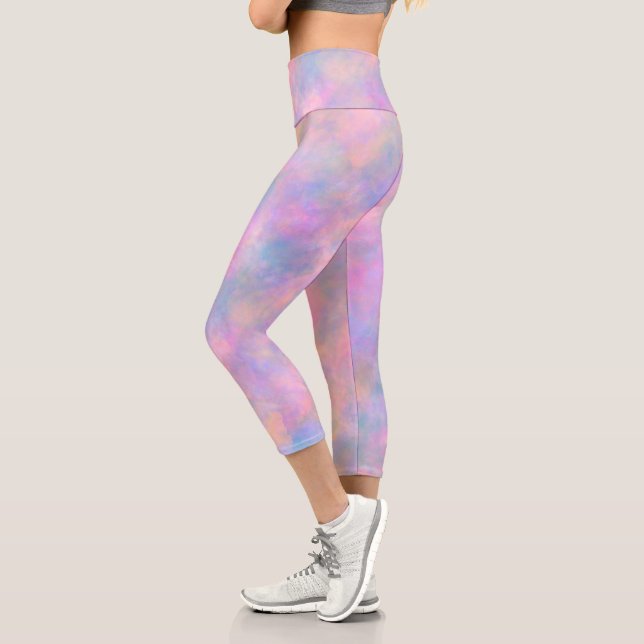 Leggings Capri Superbe combinaison de couleurs pastel  (Gauche)