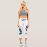 Leggings Capri Symbol Infinity of Blue Morpho Butterflies<br><div class="desc">Symbol infinity of gold, decorated with realistic blue butterflies morpho on a white background. Design with butterflies. Morpho. Design with blue butterflies morpho.</div>