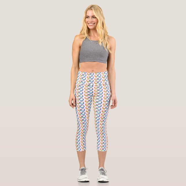 Leggings Capri Symbole d'infinité arc-en-ciel stratifié (Recto)