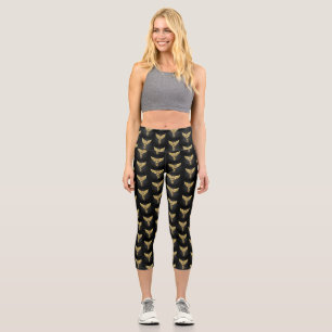 Leggings Capri Symbole Polygonal Or Caduceus