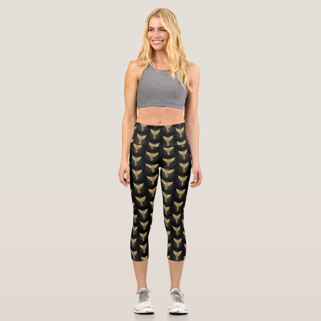 Leggings Capri Symbole Polygonal Or Caduceus (Recto)