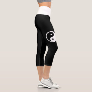Leggings Capri Symbole Yin Yang - tatouage solide design 2