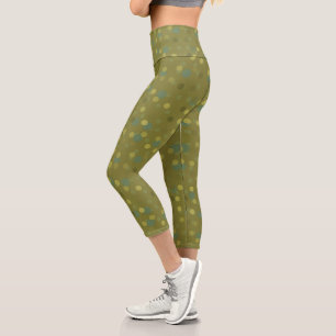 Leggings Capri Taches vert camouflage et vert bleuâtre