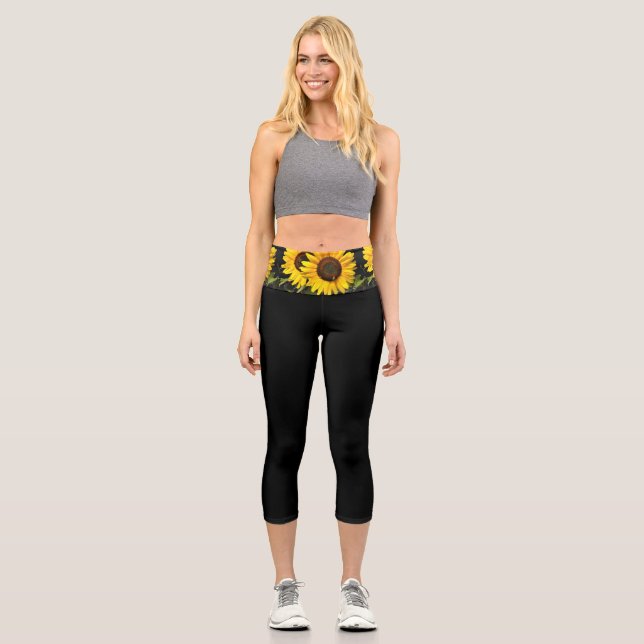 Leggings Capri Taille Tournesol sur Legging Capri Noir (Recto)