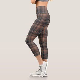 Leggings Capri Tartan Plaid Bois Terre Sombre
