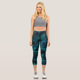 Leggings Capri Teal galaxy Series Design 4