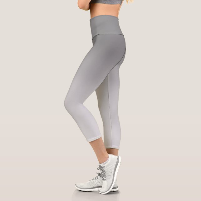 Leggings Capri Teintes grises argentées abstraites légères (Gauche)
