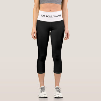 Leggings Capri Téléchargement du logo et du nom en noir et blanc