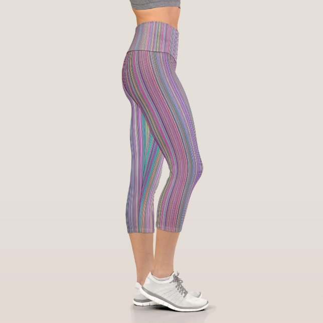Leggings Capri Télévision à écran plat cassé Rainbow Stripe (Droite)