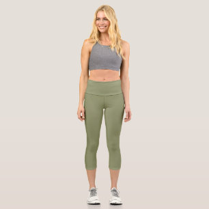 Leggings Capri Tendance Couleur Rouge Vert Haute Taille Capris