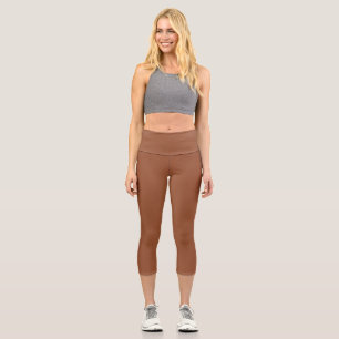Leggings Capri Terracotta Burnt Orange couleur solide