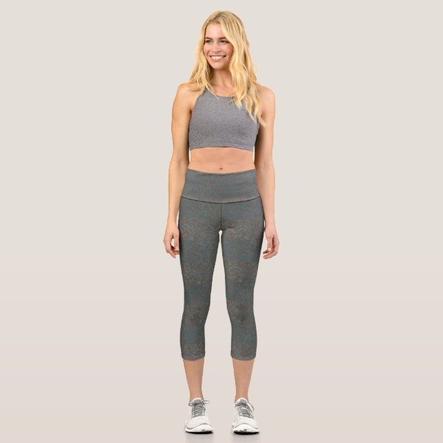 Leggings Capri Terrain Motif bleu 01bx4 Dgrey BG (Recto)