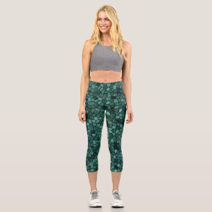 Leggings Capri Texture de la croûte de mosaïque océanique Motif A