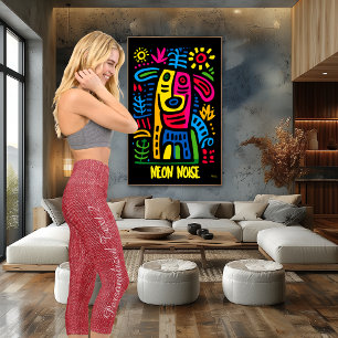 Leggings Capri Texture de lin rouge vif   Motif de tissu moderne