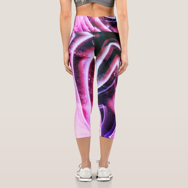Leggings Capri Texture de pierre de gemme semi-précieuse (Verso)