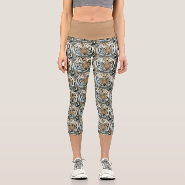 Leggings Capri Tiger Face Capris (Recto)