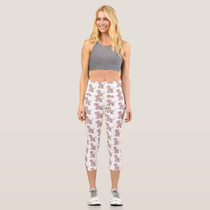 Leggings Capri Tigre à dents de sabre Smilodon de dessin animé mi