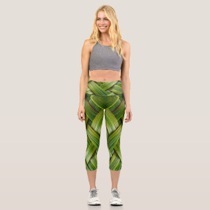 Leggings Capri Tissu de bambou vert frais